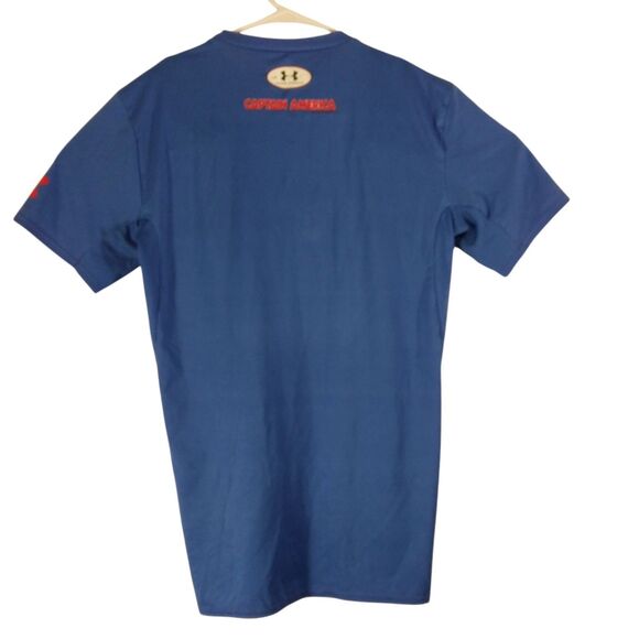 Captain America under armour Compression tshirt mens L Large blue performance - Picture 2 of 12